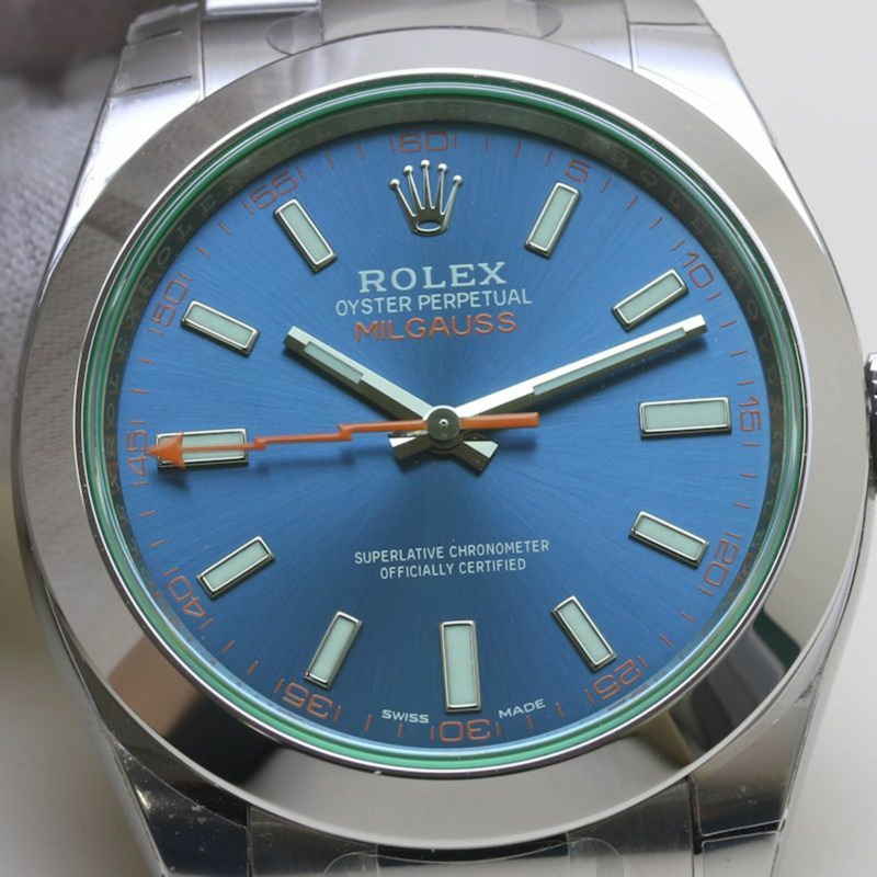 Rolex Milgauss Z 藍色款，隨機編號 116400GV，男士不鏽鋼腕錶，40132-6