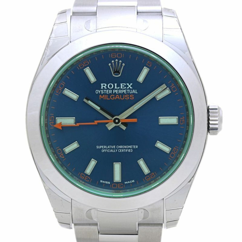 Rolex Milgauss Z 藍色款，隨機編號 116400GV，男士不鏽鋼腕錶，40132-9