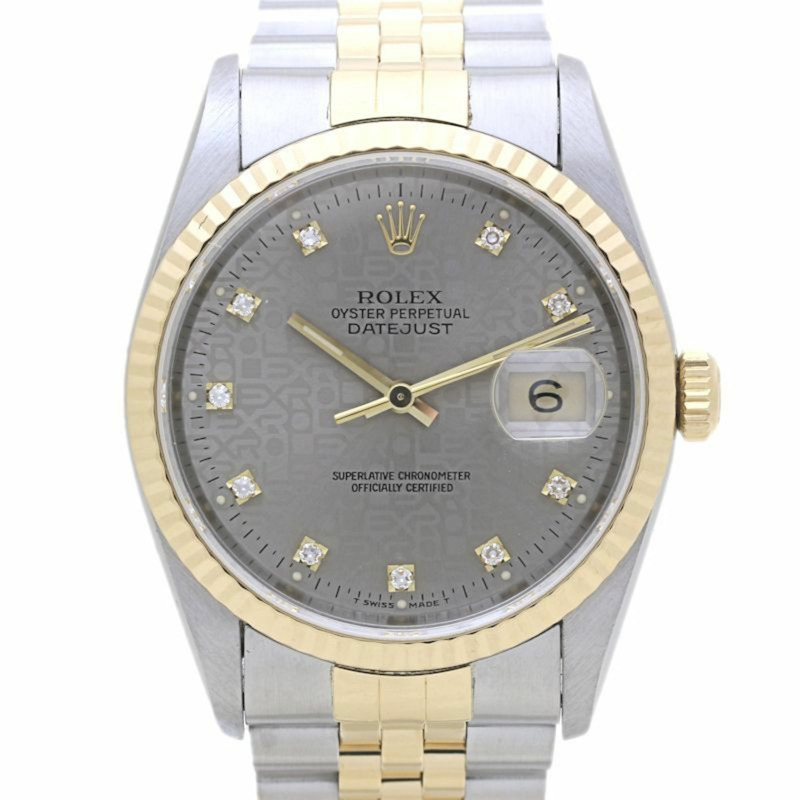 Rolex Datejust 16233G，鑲嵌10顆鑽石，X系列，男士腕錶，18K黃金及不鏽鋼材質，40125-9