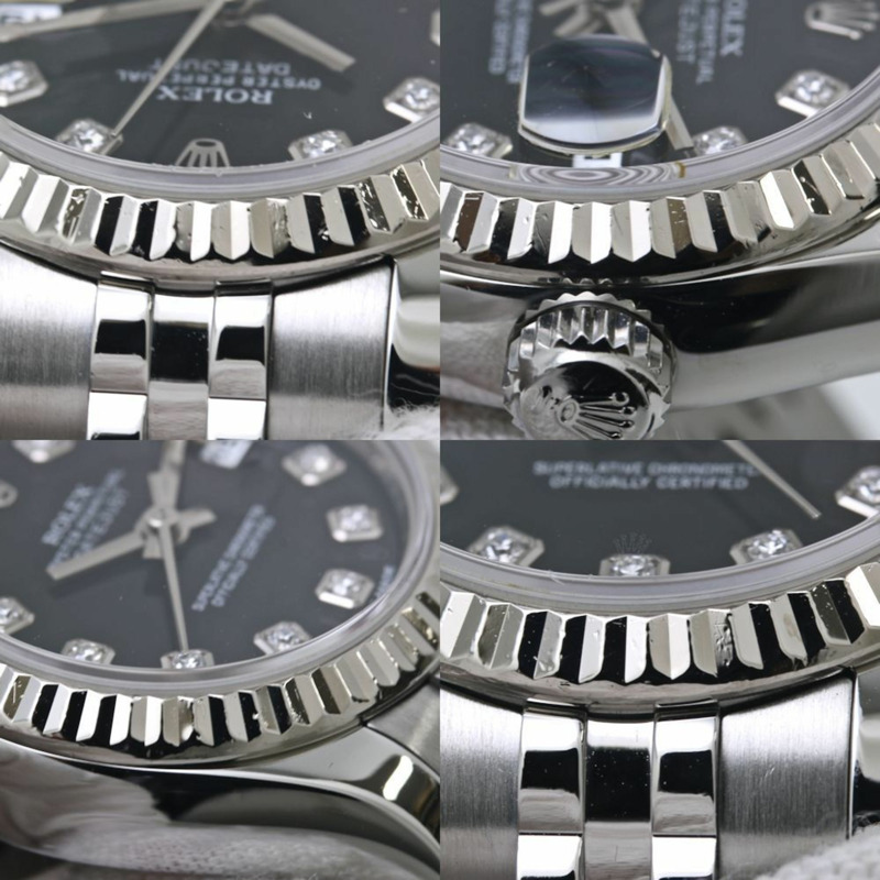Rolex Datejust 10 件鑲鑽腕錶 179174G 女士 18K 白金及不鏽鋼 40126-6