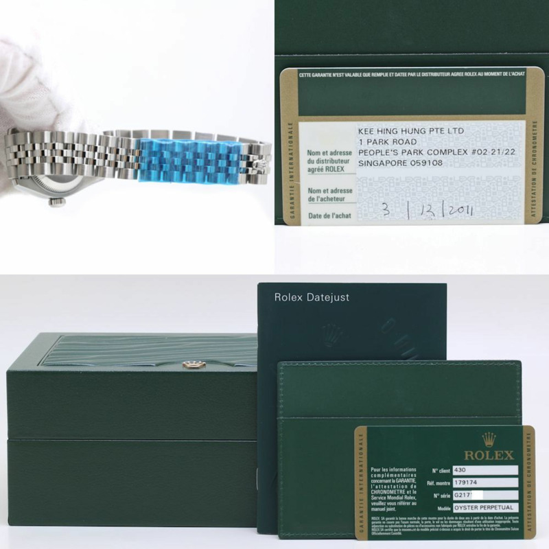 Rolex Datejust 10 件鑲鑽腕錶 179174G 女士 18K 白金及不鏽鋼 40126-8
