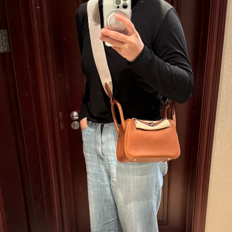 Mini Lindy 福寶馬鞍皮 金棕銀釦 MiniLindy-3