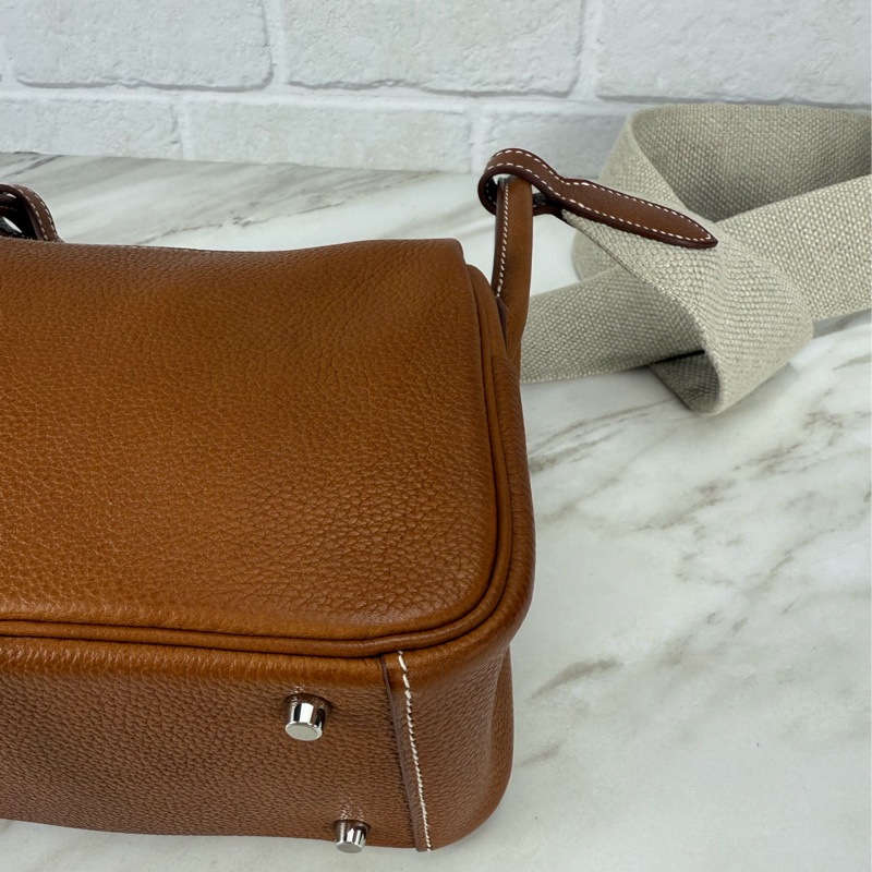 Mini Lindy 福寶馬鞍皮 金棕銀釦 MiniLindy-7