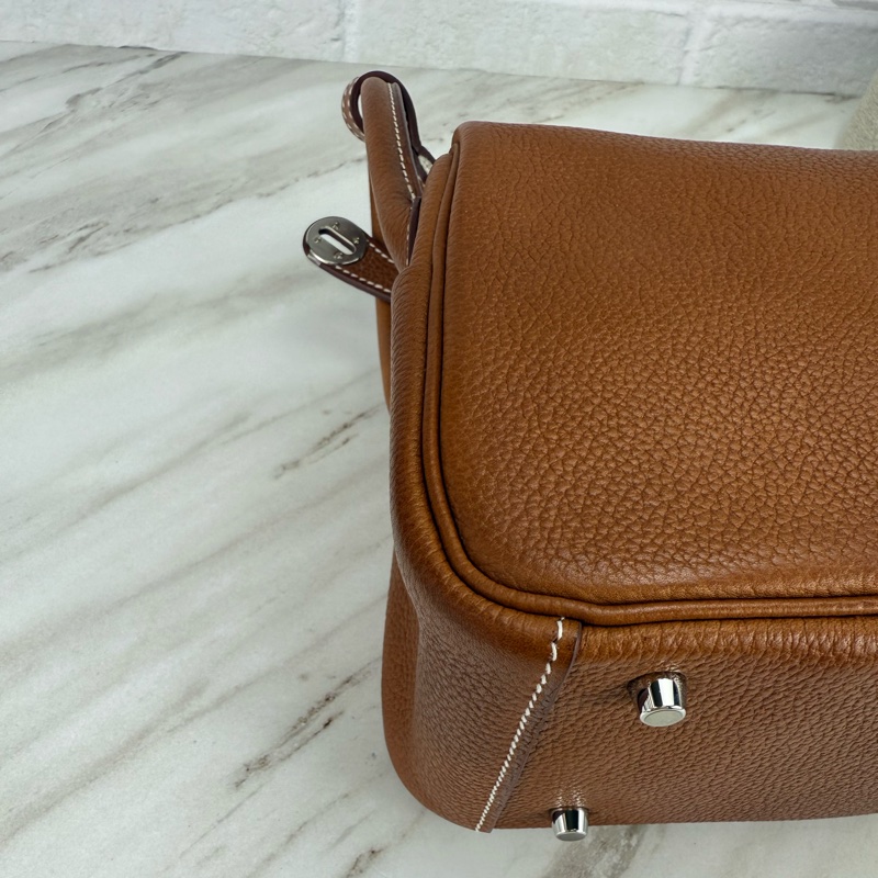 Mini Lindy 福寶馬鞍皮 金棕銀釦 MiniLindy-8