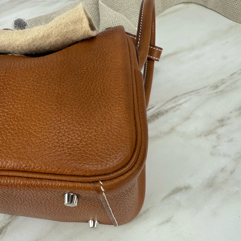 Mini Lindy 福寶馬鞍皮 金棕銀釦 MiniLindy-9