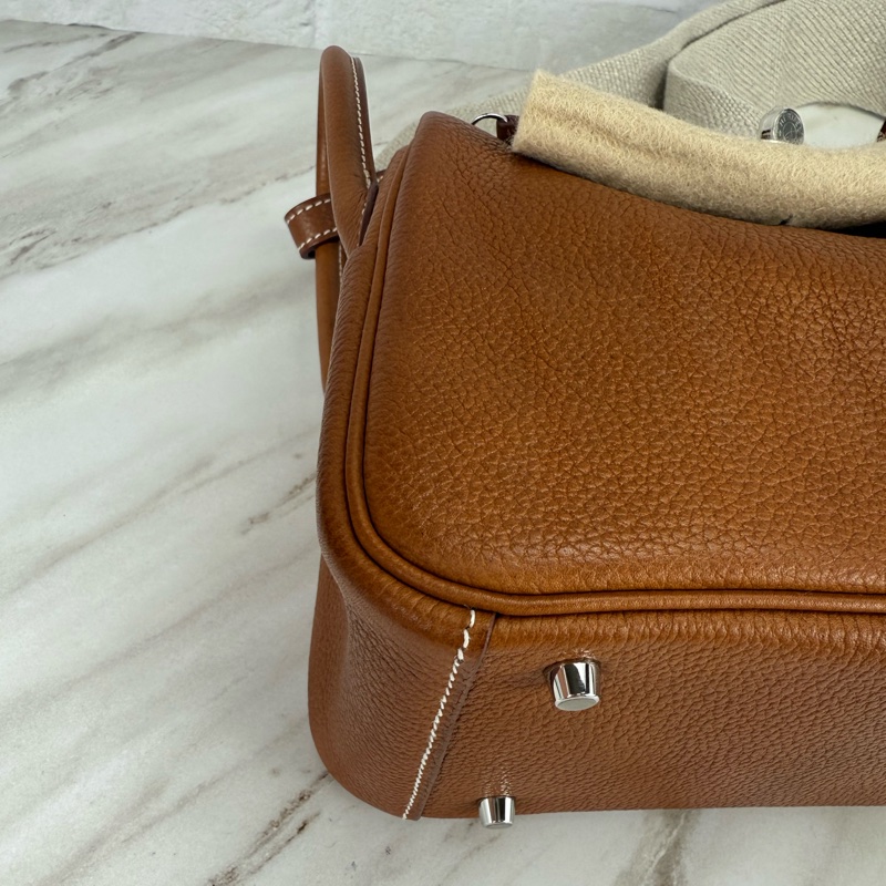 Mini Lindy 福寶馬鞍皮 金棕銀釦 MiniLindy-10