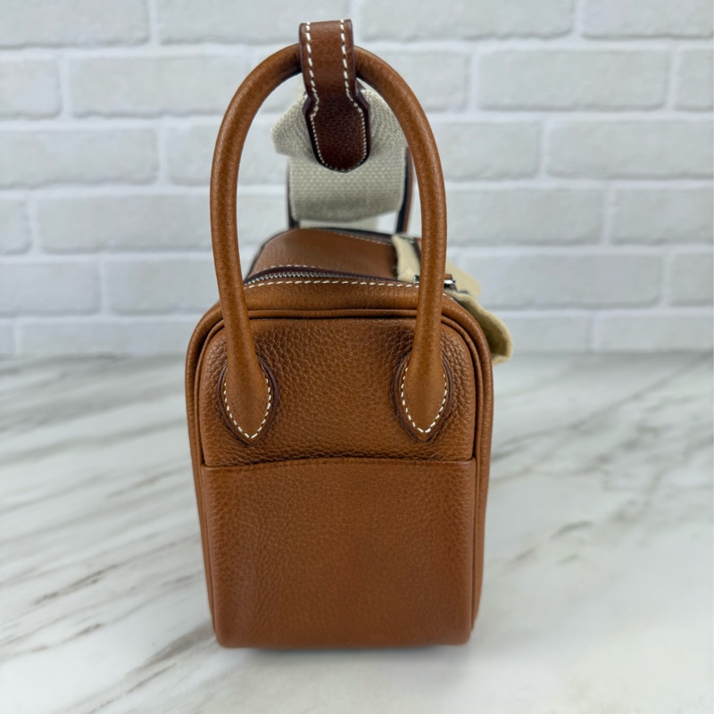 Mini Lindy 福寶馬鞍皮 金棕銀釦 MiniLindy-11