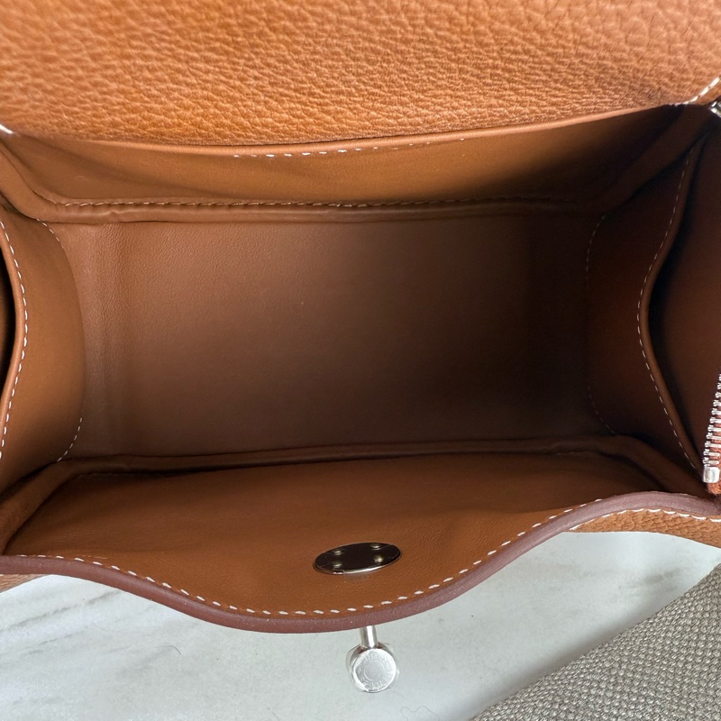 Mini Lindy 福寶馬鞍皮 金棕銀釦 MiniLindy-13