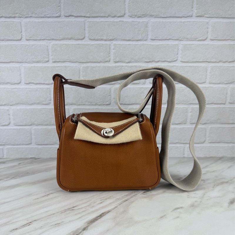 Mini Lindy 福寶馬鞍皮 金棕銀釦 MiniLindy-18