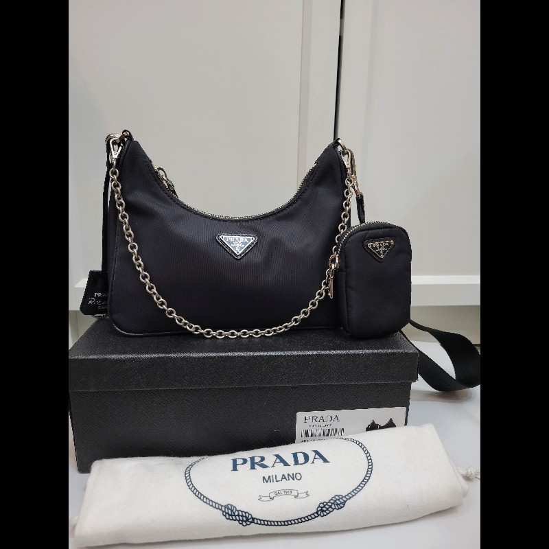 ＜日本購入＞Prada 三合一 Prada Re-Edition 2005 再生尼龍銀扣肩背兩用袋-13