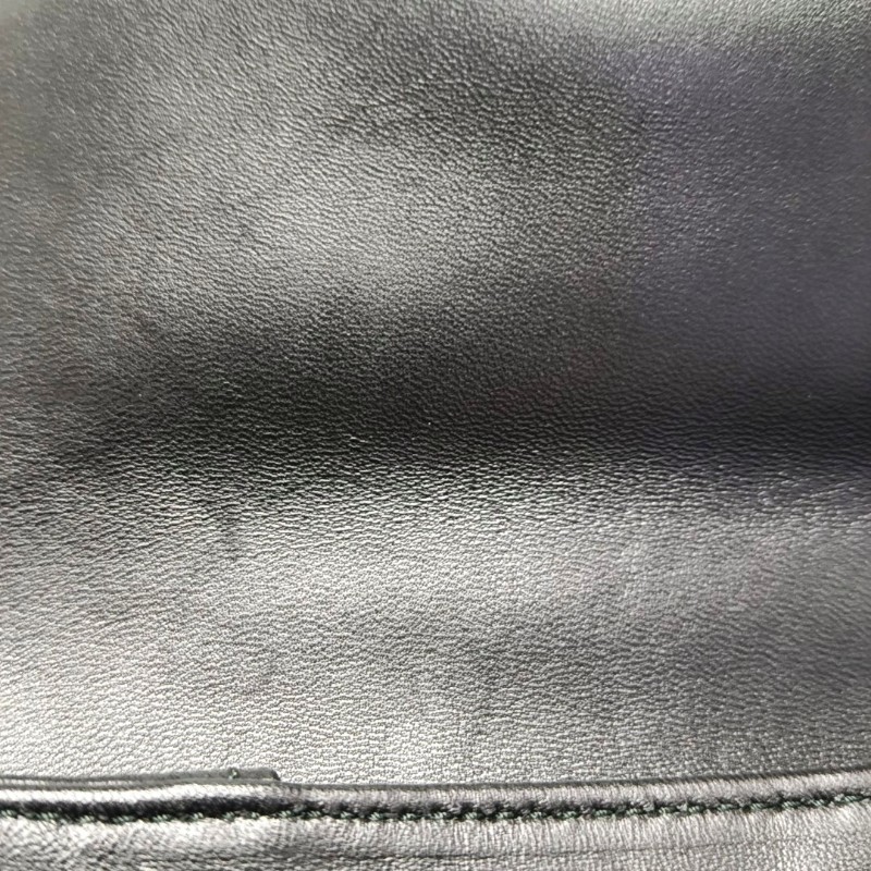 Miu Miu Miu Confidential 黑色羊皮絎縫斜挎包單肩包手提包 金色五金-9