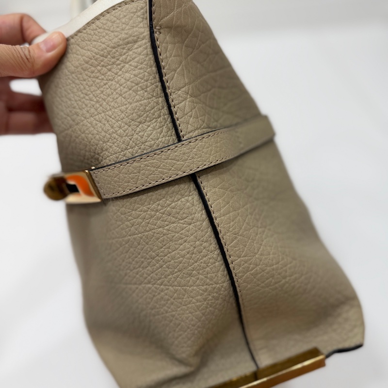 chloe 大地色 卡其 購物包 購物包 托特包 電腦包 公事包 手提包-8