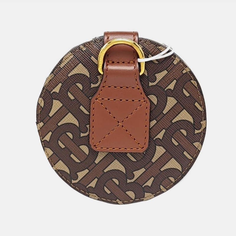 BURBERRY The Barrel 棕色塗層帆布TB斜挎包單肩包金色五金 可拆卸肩帶-2