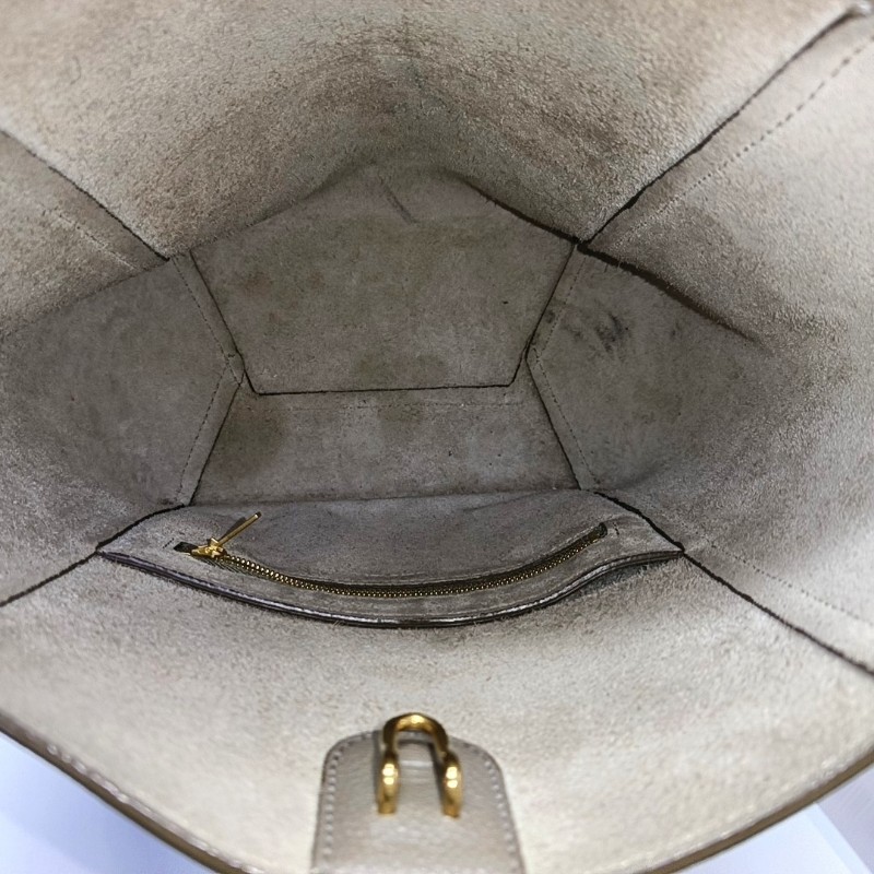CELINE SANGLE 小號 大象灰牛皮斜挎包單肩包 金色五金 可拆卸肩帶-6