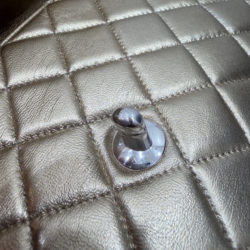 CHANEL 香奈兒 VINTAGE coco 金色 銀釦 皮夾 手拿包 手提包 晚宴包-26