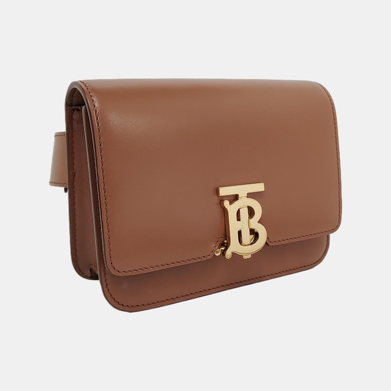 BURBERRY TB 迷你 棕色牛皮腰包腰包/胸包 金色五金-3