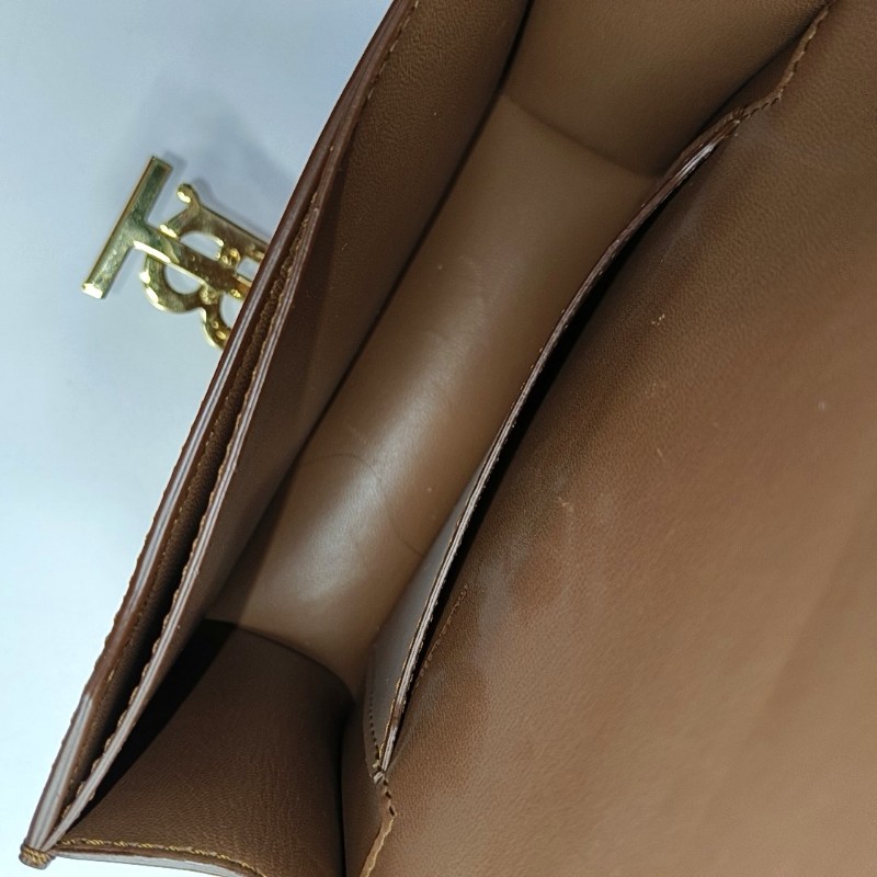 BURBERRY TB 迷你 棕色牛皮腰包腰包/胸包 金色五金-6