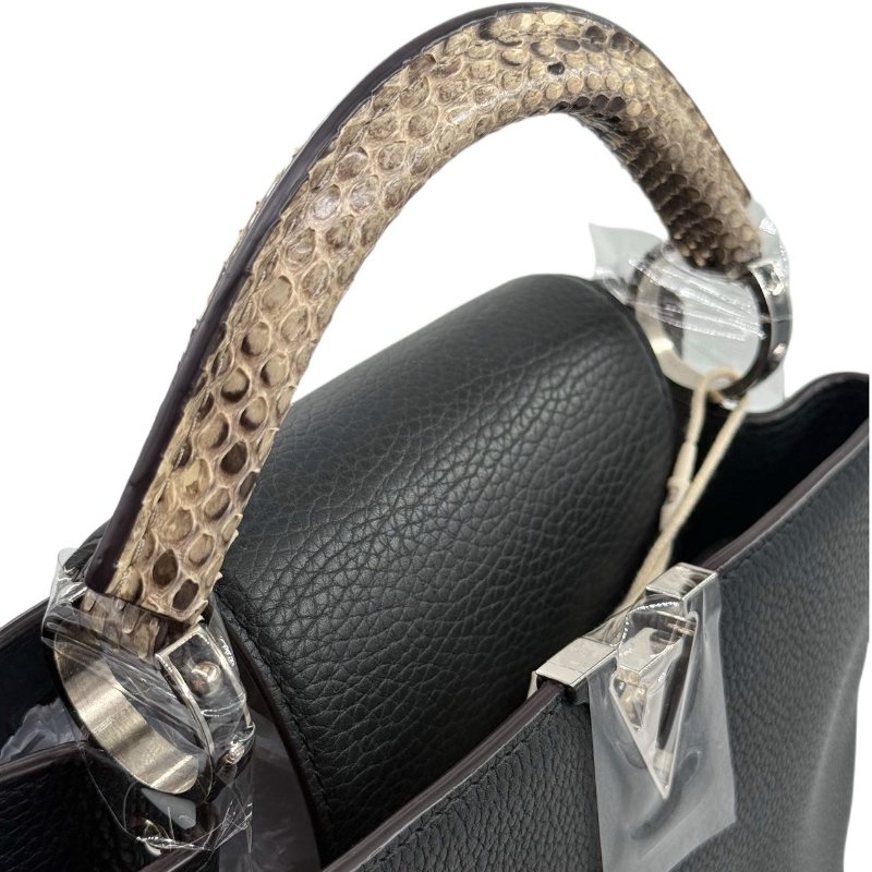 ［2415］路易威登 Louis Vuitton Capucines 黑色 牛皮 中號-5