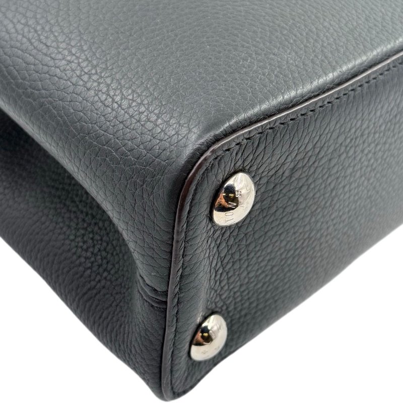 ［2415］路易威登 Louis Vuitton Capucines 黑色 牛皮 中號-12