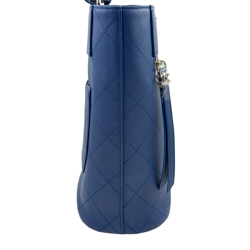 ［2246］香奈兒 Chanel Hippie 水桶包 深藍色 小牛皮 中號-9