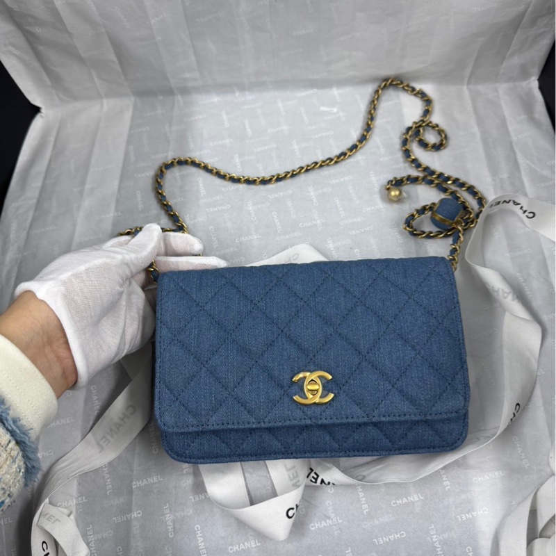 全新大全配芯片帶膜🈶️購證❤️ 香奈兒 #牛仔 #金球 #woc #發財包-9