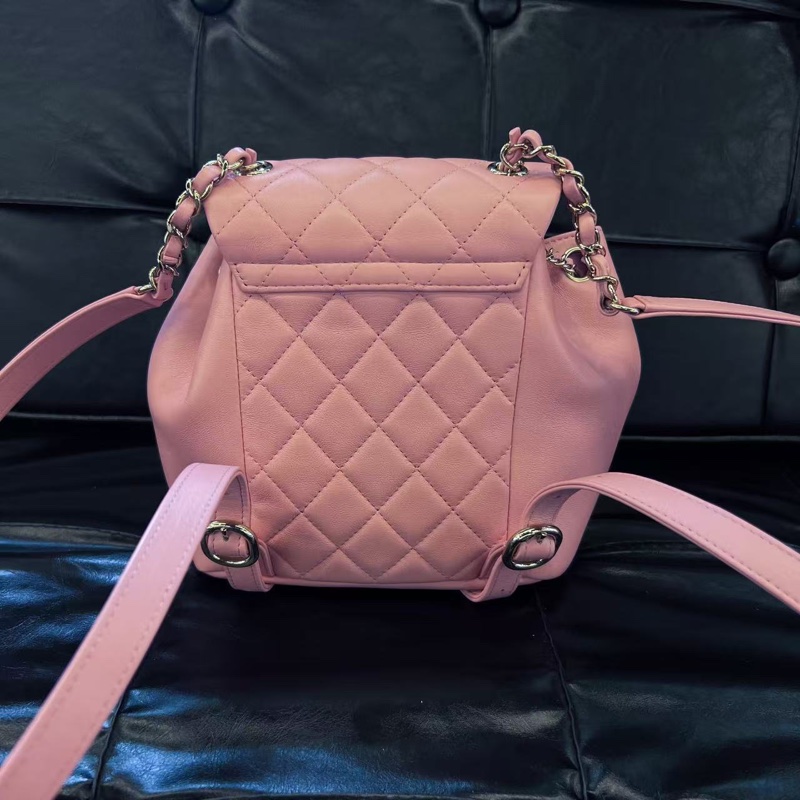 全新大全配🈶️25年購證❤️#香奈兒 #櫻花粉 牛皮 #乾燥玫瑰粉 #duma #雙肩包-3
