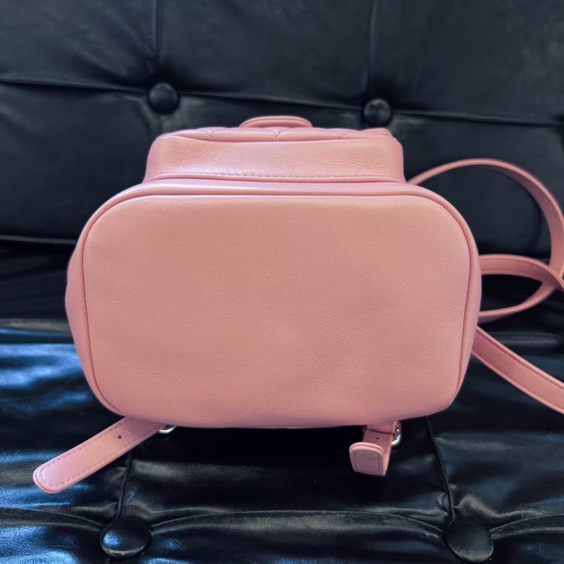 全新大全配🈶️25年購證❤️#香奈兒 #櫻花粉 牛皮 #乾燥玫瑰粉 #duma #雙肩包-4