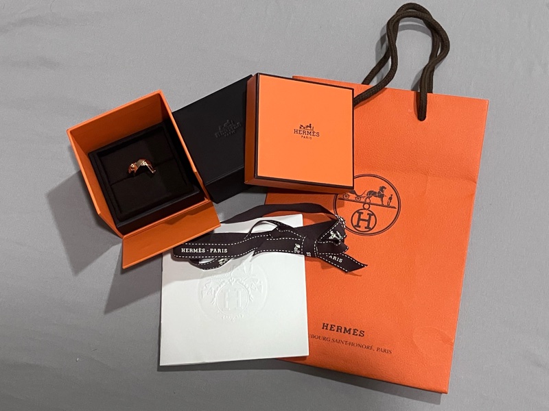 【全新全配】Hermes Kelly Gavroche戒指 18k玫瑰金 歐洲尺碼52-0