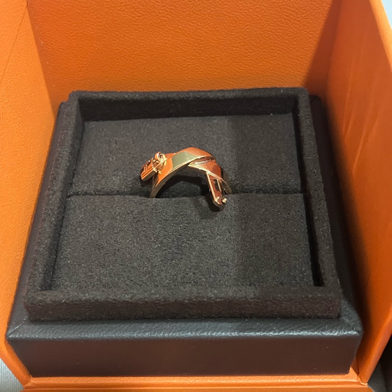 【全新全配】Hermes Kelly Gavroche戒指 18k玫瑰金 歐洲尺碼52-5