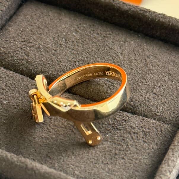 【全新全配】Hermes Kelly Gavroche戒指 18k玫瑰金 歐洲尺碼52-9