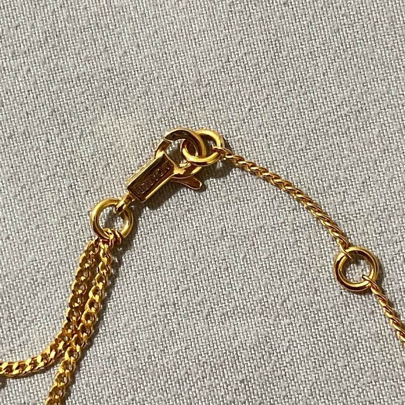 特價🉐【全新】CELINE凱旋門TRIOMPHE金色飾面黃銅項鍊-7