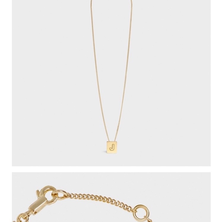 特價🉐【全新】CELINE金色黃銅ALPHABET字母J頸鍊-4
