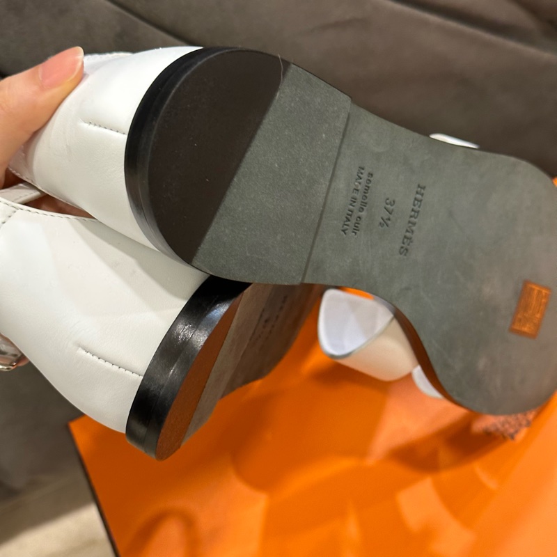 全新🈶️鞋盒37.5碼❤️ #愛馬仕 #白色 #H涼鞋 #H拖鞋 #低跟涼鞋-8