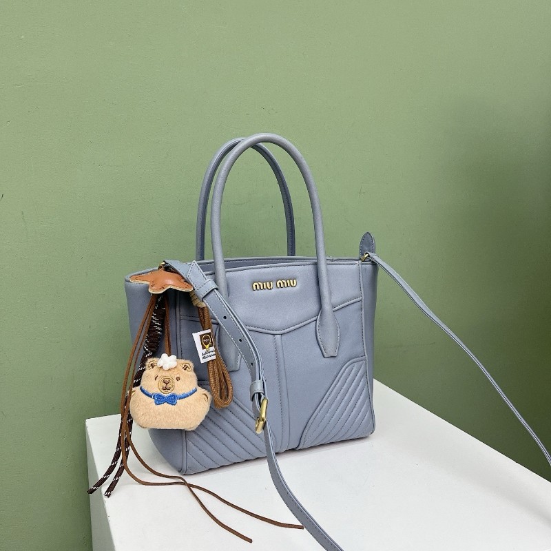 MIU MIU 霧霾藍tote手提包肩背包斜背包-0