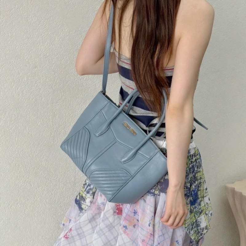 MIU MIU 霧霾藍tote手提包肩背包斜背包-1