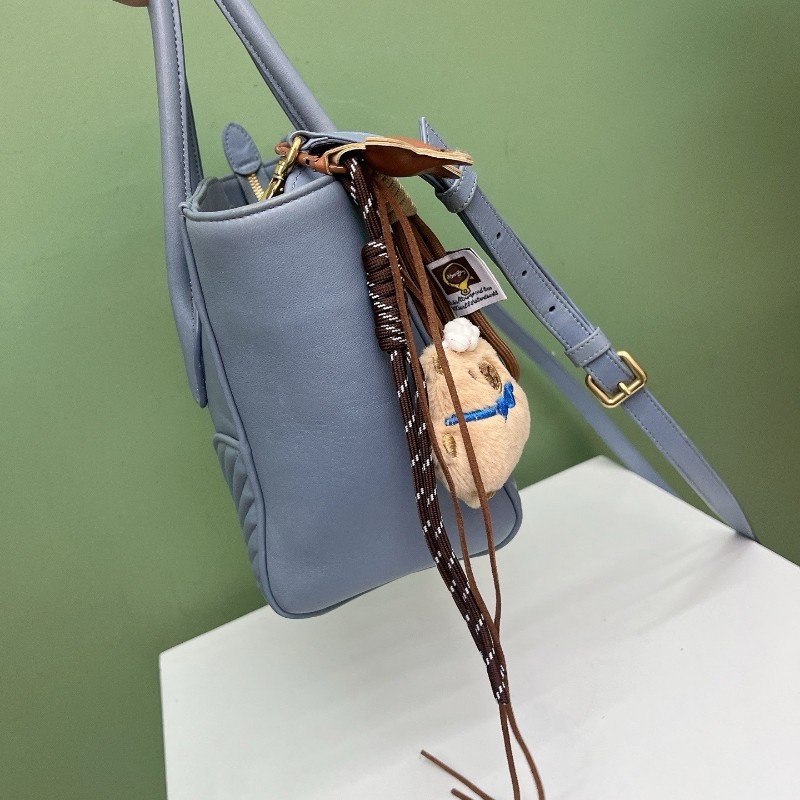 MIU MIU 霧霾藍tote手提包肩背包斜背包-6