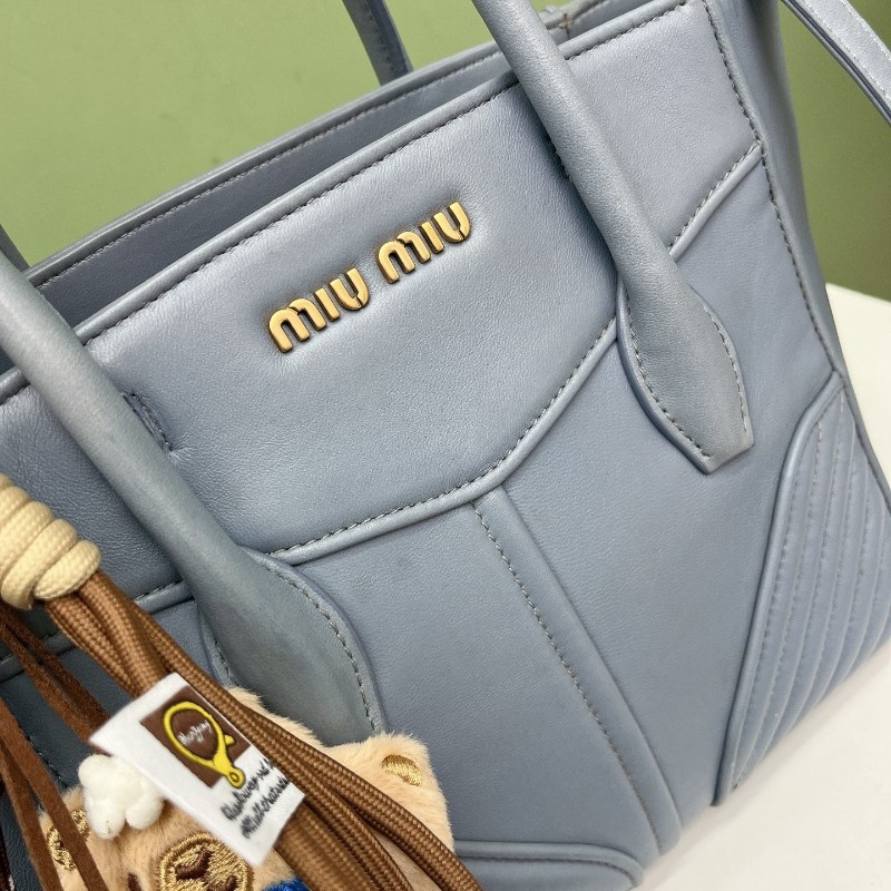 MIU MIU 霧霾藍tote手提包肩背包斜背包-9