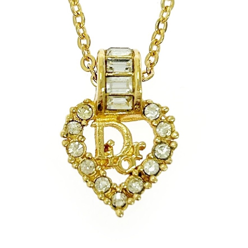 🌷Dior Vintage復古愛心水鑽項鍊 ｜經典花紋✦fufu style 精品✦ 氣質款｜Dior項鍊-2