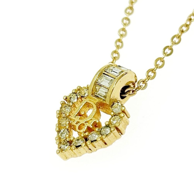 🌷Dior Vintage復古愛心水鑽項鍊 ｜經典花紋✦fufu style 精品✦ 氣質款｜Dior項鍊-3