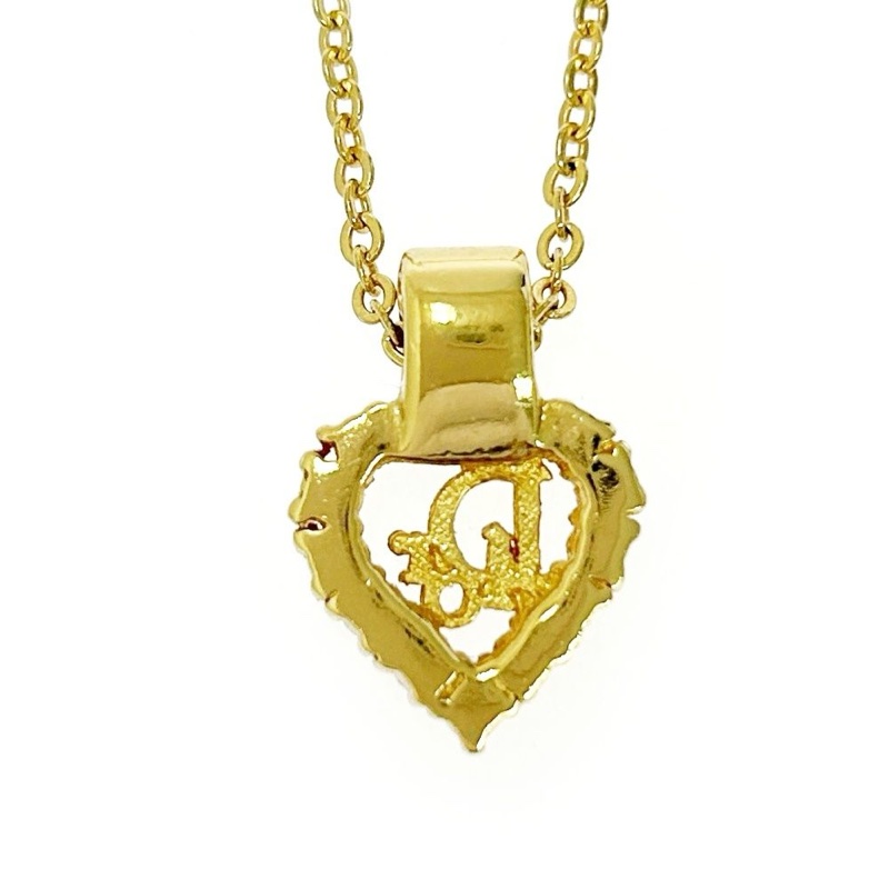 🌷Dior Vintage復古愛心水鑽項鍊 ｜經典花紋✦fufu style 精品✦ 氣質款｜Dior項鍊-4