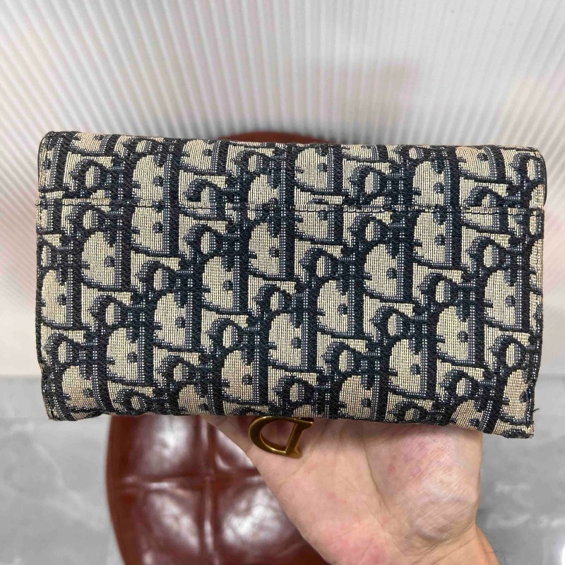 Dior 迪奧 小號老花馬鞍二合一鏈條包 肩背包斜背包-10