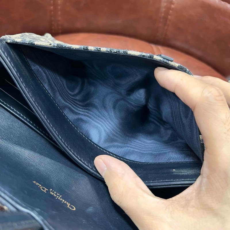 Dior 迪奧 小號老花馬鞍二合一鏈條包 肩背包斜背包-21