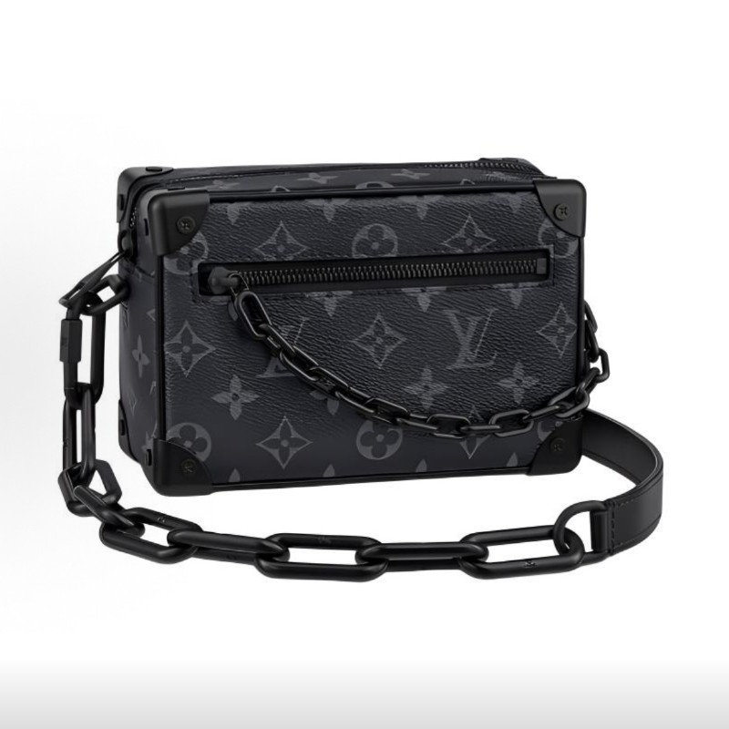 LV Soft trunk 最熱門的小號黑武士黑花軟盒子鏈條包斜背包肩背包-0