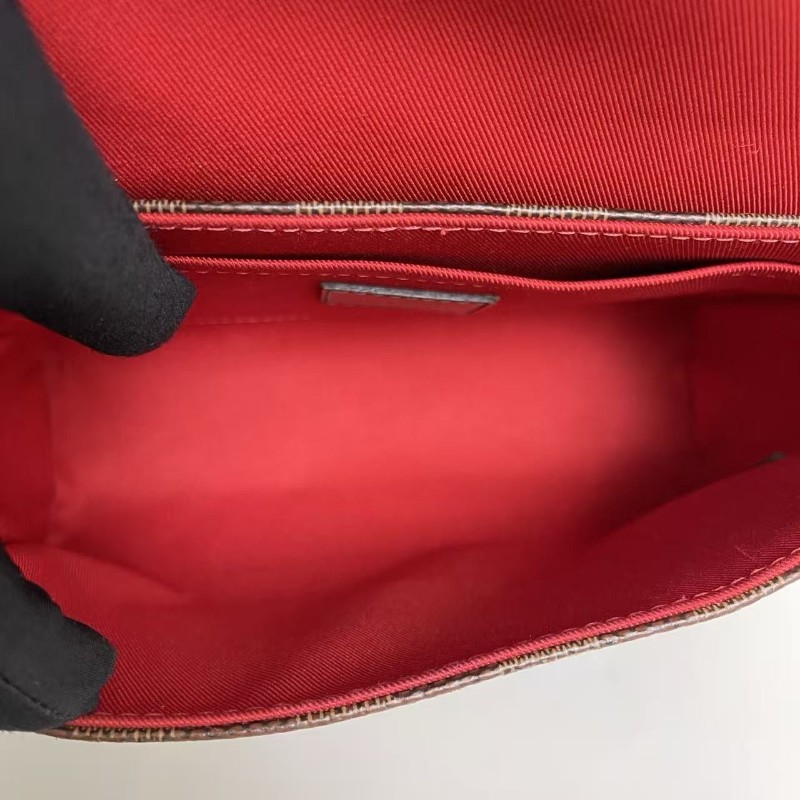 LV路易威登croisette棕棋盤流蘇郵差包手提包肩背包-8