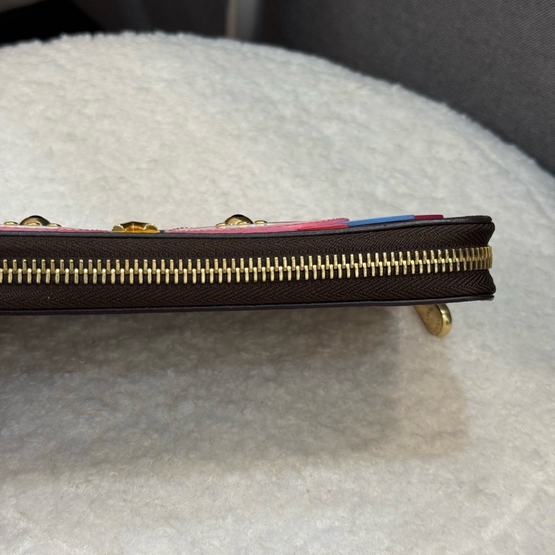 （情人節限量款 💗）Lv愛情鳥老花拉鍊長夾-4