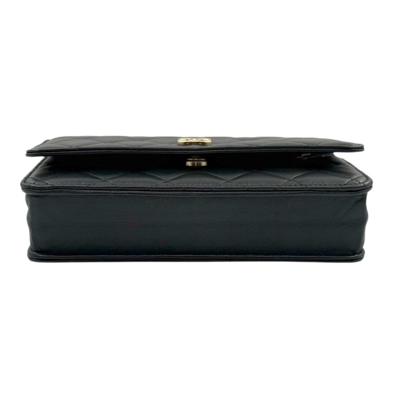 ［2536］香奈兒 Chanel WOC 黑色 羊皮 中號 金扣-5