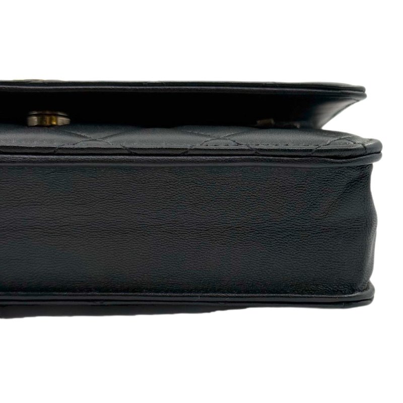 ［2536］香奈兒 Chanel WOC 黑色 羊皮 中號 金扣-12