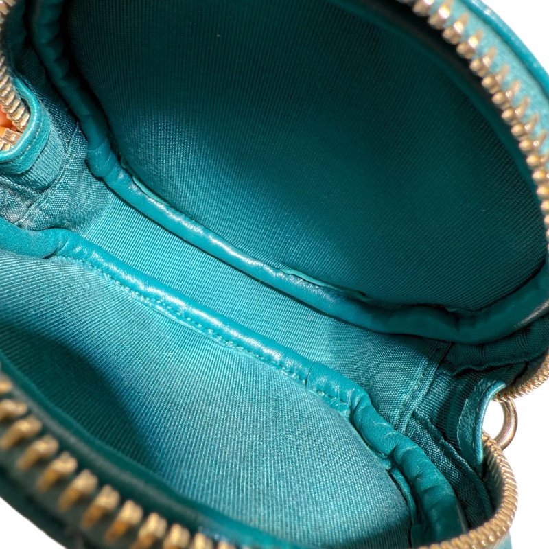 ［2400］香奈兒 Chanel 19 Bag WOC 湖水藍綠色 毛呢 小號 金扣-15