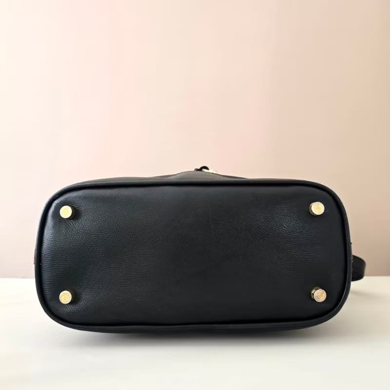 【LA LUNE】絕版古董包 Loewe 黑色中古水桶包 單肩包 皮革包 斜背復古二手包-6