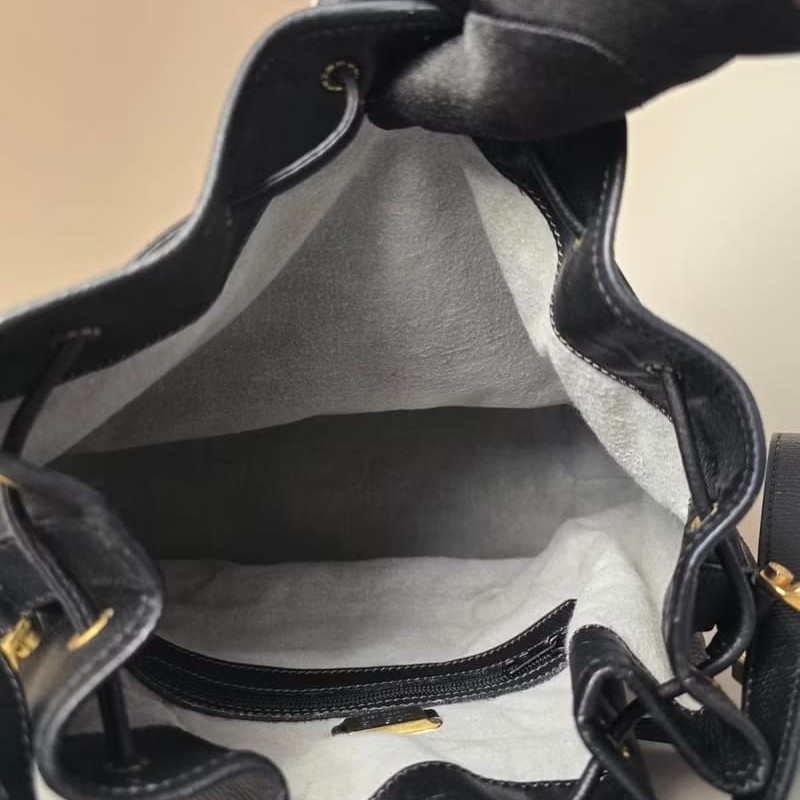 【LA LUNE】絕版古董包 Loewe 黑色中古水桶包 單肩包 皮革包 斜背復古二手包-7